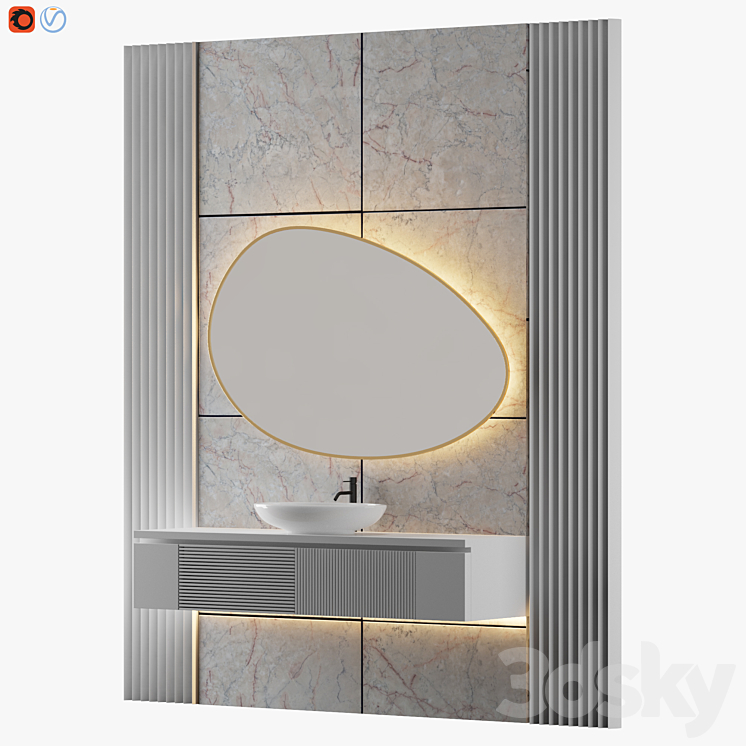 White Bathroom 02 3DS Max - thumbnail 2