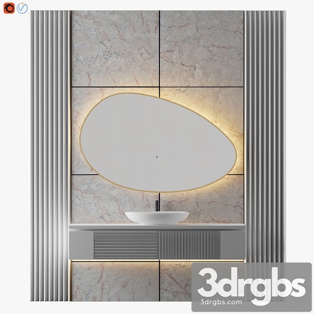 White Bathroom 02 3dsmax Download - thumbnail 1