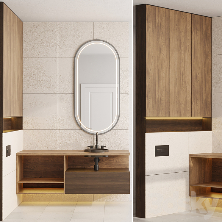 wood Bathroom furniture by Fauset Omnires Y set 18 3DS Max Model - thumbnail 2