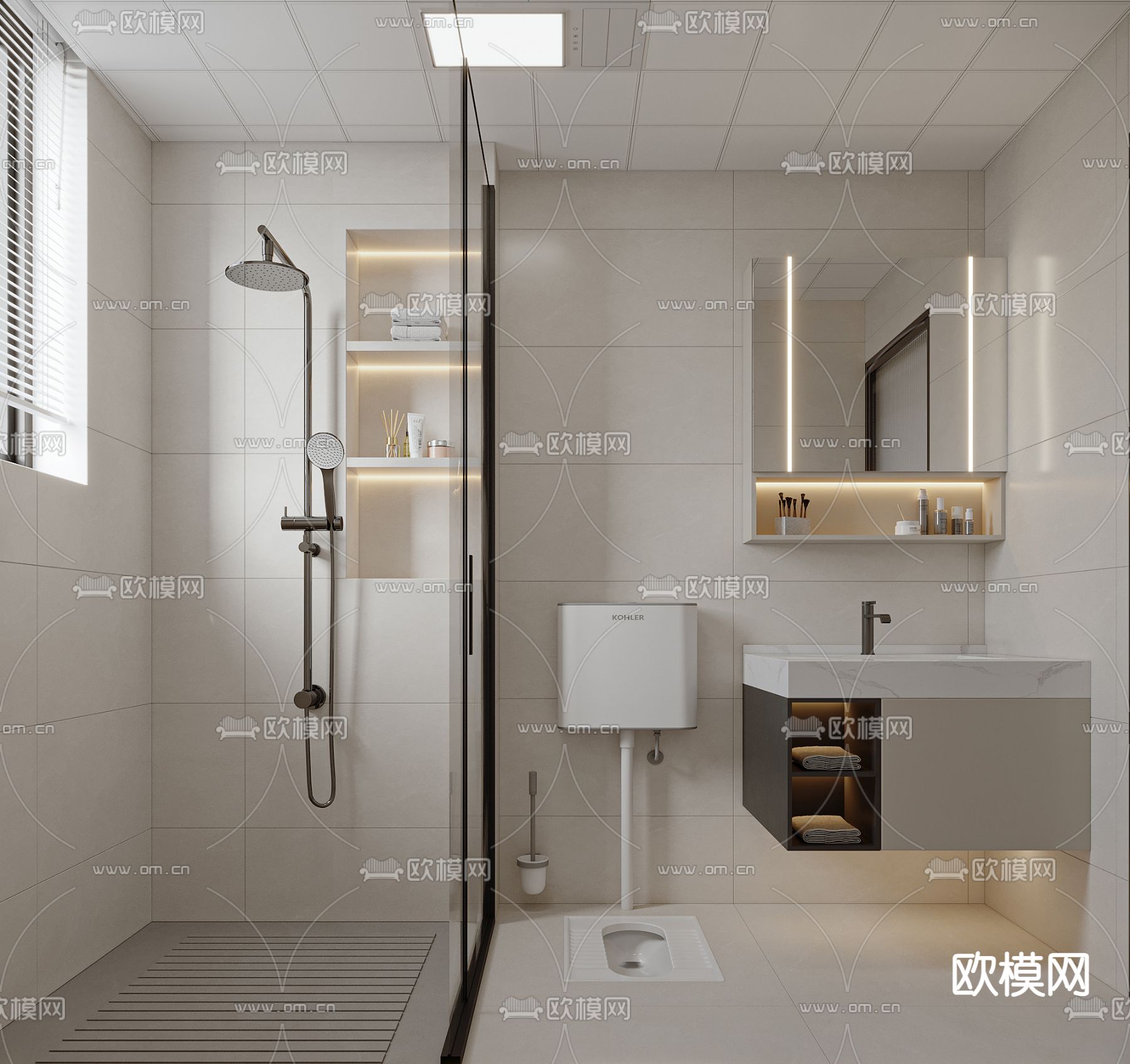 BATHROOM SETS – CORONA – 3D MODEL – 2172 - thumbnail 1