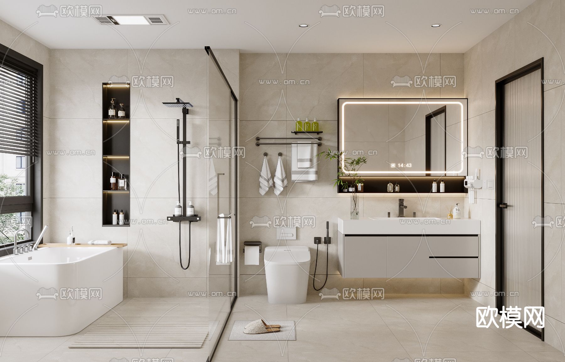 BATHROOM SETS – VRAY / CORONA – 3D MODEL – 2222 - thumbnail 1