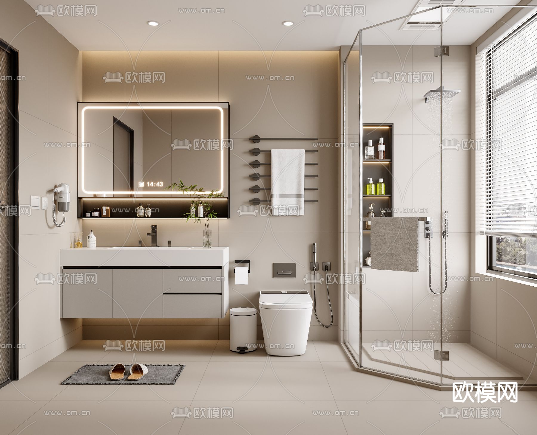 BATHROOM SETS – VRAY / CORONA – 3D MODEL – 2255 - thumbnail 1