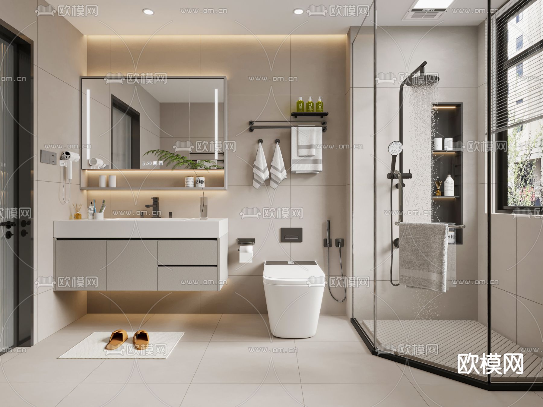 BATHROOM SETS – VRAY / CORONA – 3D MODEL – 2274 - thumbnail 1