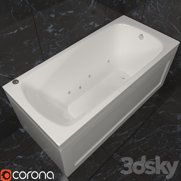 Acrylic bath Aquanet ROMA 3DS Max - thumbnail 1