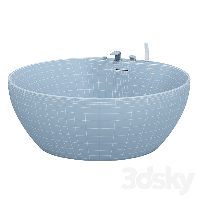 Acrylic bathtub ABBER AB9280 3DS Max Model - thumbnail 3