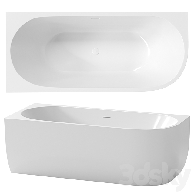 Acrylic bathtub ABBER AB9315 L 3ds Max - thumbnail 1