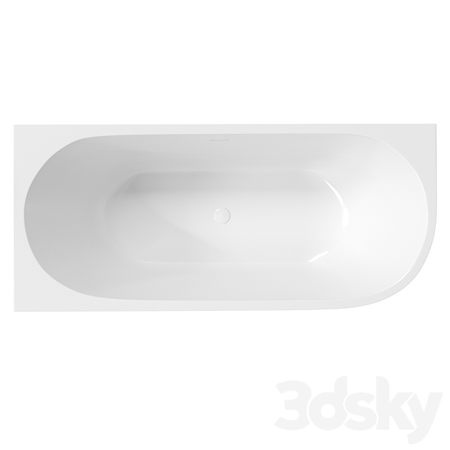 Acrylic bathtub ABBER AB9315 L 3ds Max - thumbnail 2