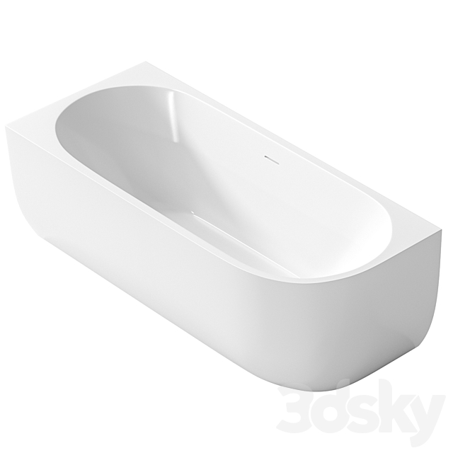 Acrylic bathtub ABBER AB9315 L 3ds Max - thumbnail 3