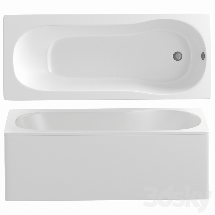 Acrylic bathtub AM.PM X-Joy 3DS Max Model - thumbnail 1