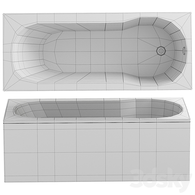 Acrylic bathtub AM.PM X-Joy 3DS Max Model - thumbnail 2