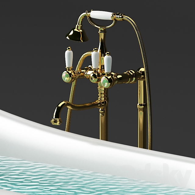 Acrylic bathtub BelBagno BB04 + Cezares mixer 3ds Max - thumbnail 2