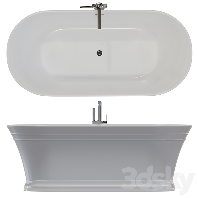 Acrylic bathtub BelBagno BB402-1700-790 3ds Max - thumbnail 2