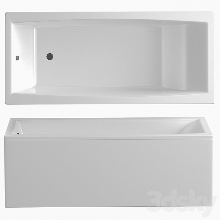 Acrylic bathtub Cersanit Virgo WP-VIRGO*170-W 170×75 ultra white 3DS Max Model - thumbnail 1