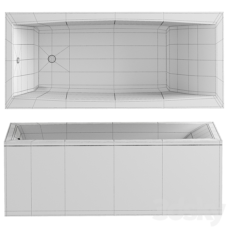 Acrylic bathtub Cersanit Virgo WP-VIRGO*170-W 170×75 ultra white 3DS Max Model - thumbnail 2