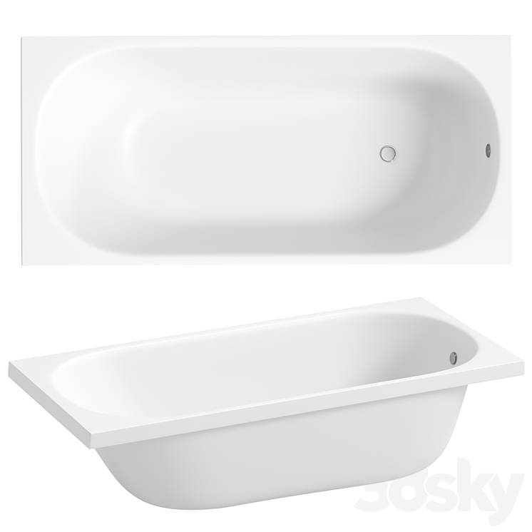 Acrylic bathtub DIWO Anapa 150×70 3DS Max Model - thumbnail 1