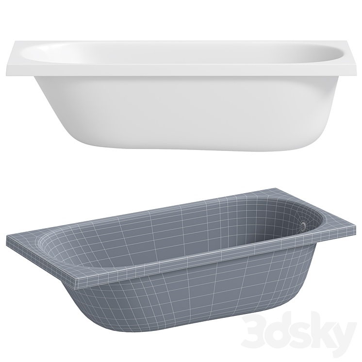 Acrylic bathtub DIWO Anapa 150×70 3DS Max - thumbnail 2