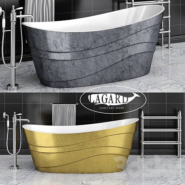 Acrylic bathtub Lagard Alya 3ds Max - thumbnail 1