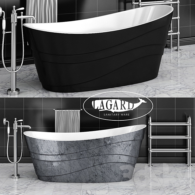 Acrylic bathtub Lagard Alya 3ds Max - thumbnail 3