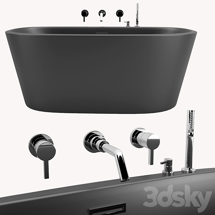 Acrylic Bathtub No. 1 3DS Max Model - thumbnail 1