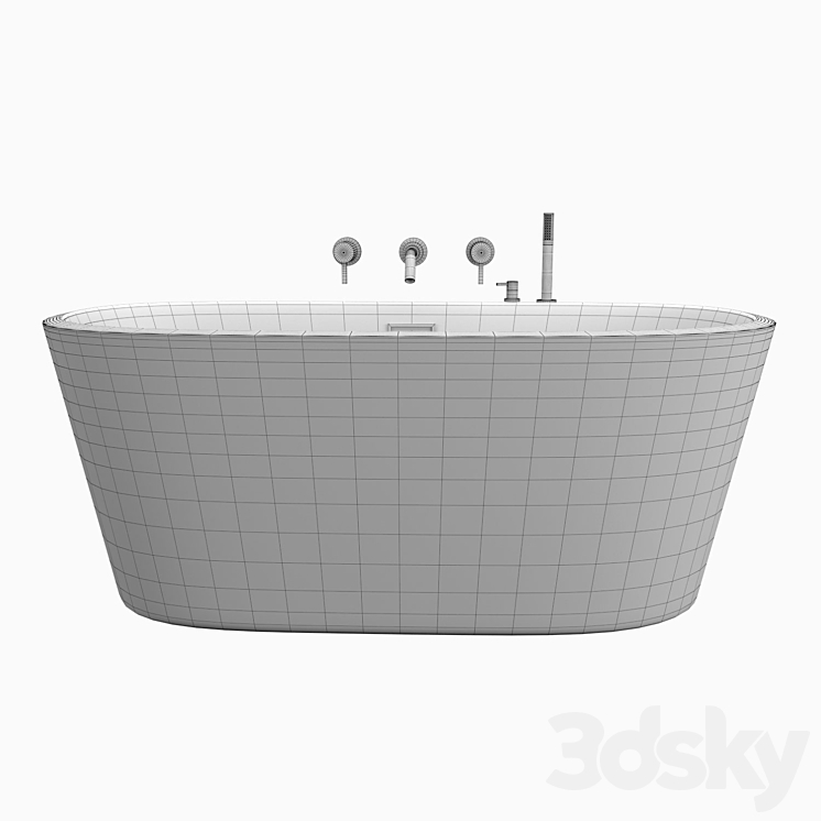 Acrylic Bathtub No. 1 3DS Max Model - thumbnail 2