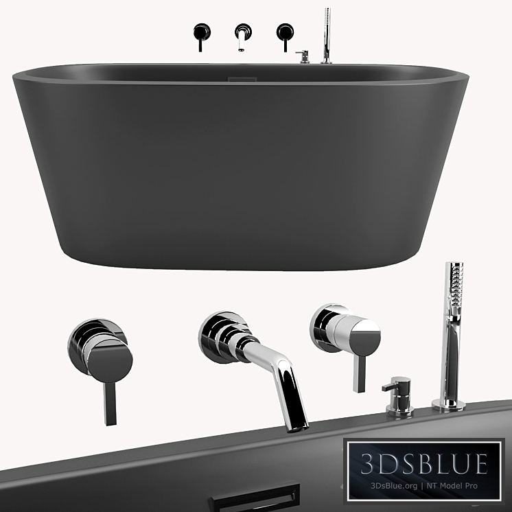 Acrylic Bathtub No. 1 3DS Max - thumbnail 3