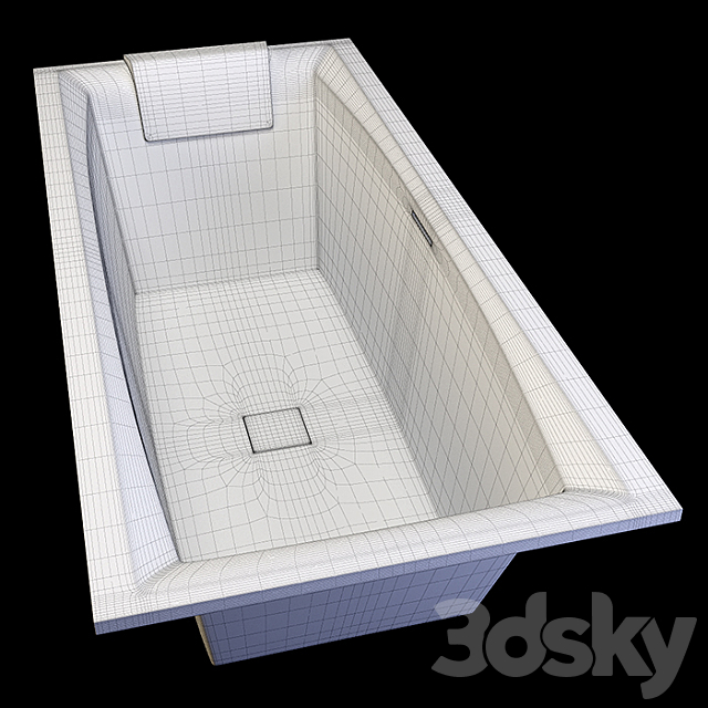 acrylic bathtub Riho Still Square 3ds Max - thumbnail 3