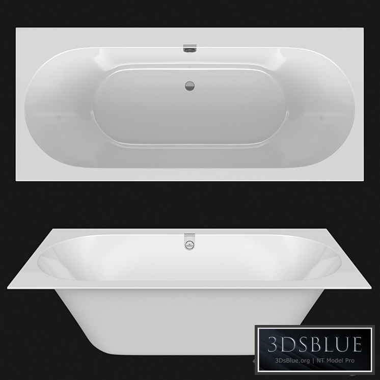 Acrylic bathtub Villeroy & Boch Oberon 2.0 3DS Max - thumbnail 3