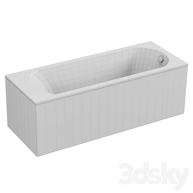 Acrylic bathtub WellWant Aurora 3ds Max - thumbnail 2