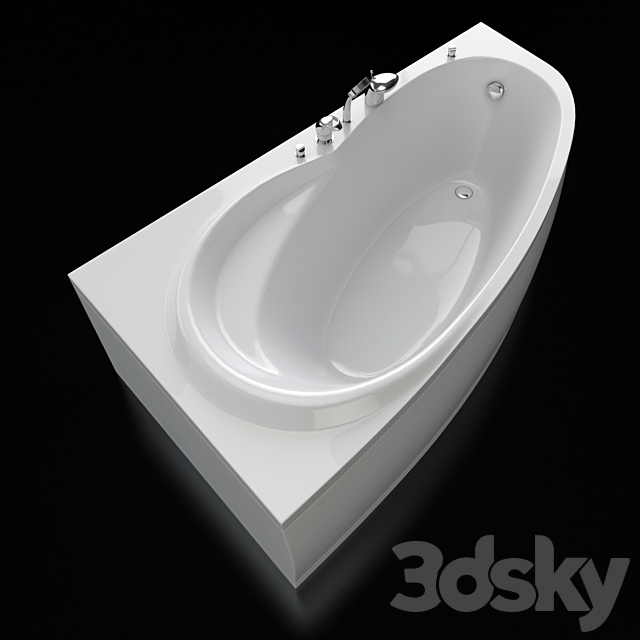 Acrylic corner bath Alpen Naos 180 3ds Max - thumbnail 1