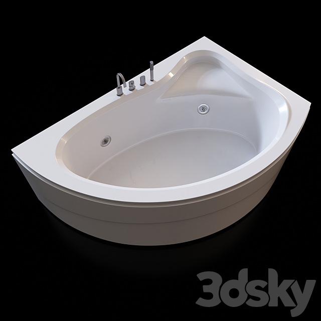 Acrylic corner bath Cezares Tebe 150×100 R 3ds Max - thumbnail 2