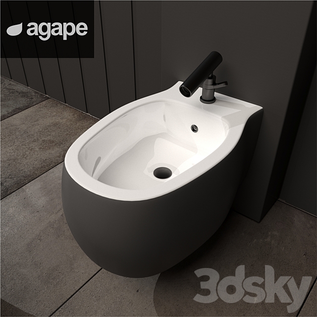 AGAPE bath toilet bidet and mixers 3ds Max - thumbnail 2