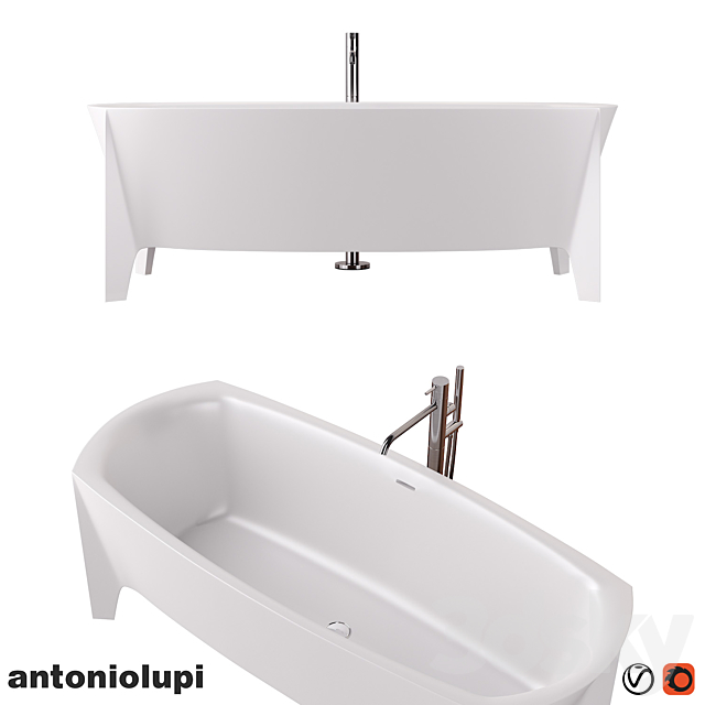 Antonio Lupi _ Edonia bath _ Ayati freestanding bath tap 3ds Max - thumbnail 1