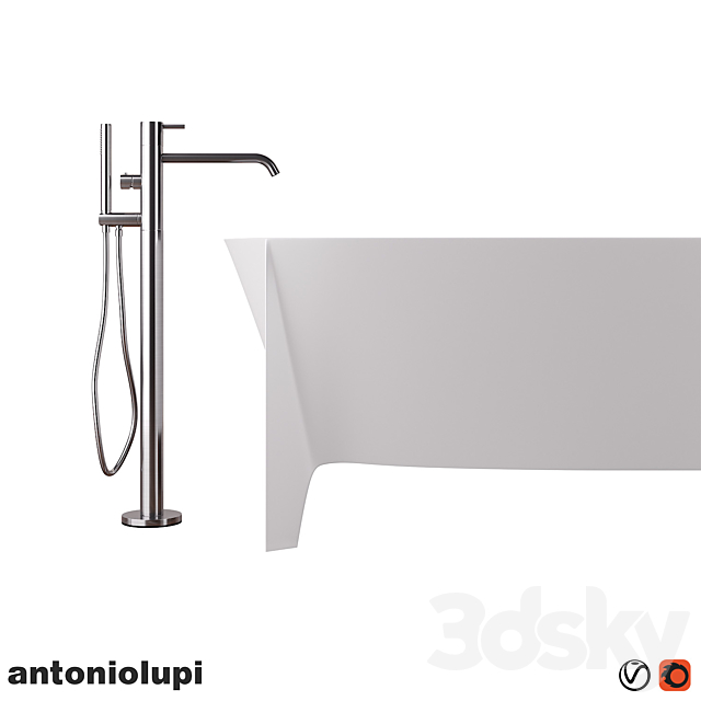 Antonio Lupi _ Edonia bath _ Ayati freestanding bath tap 3ds Max - thumbnail 2