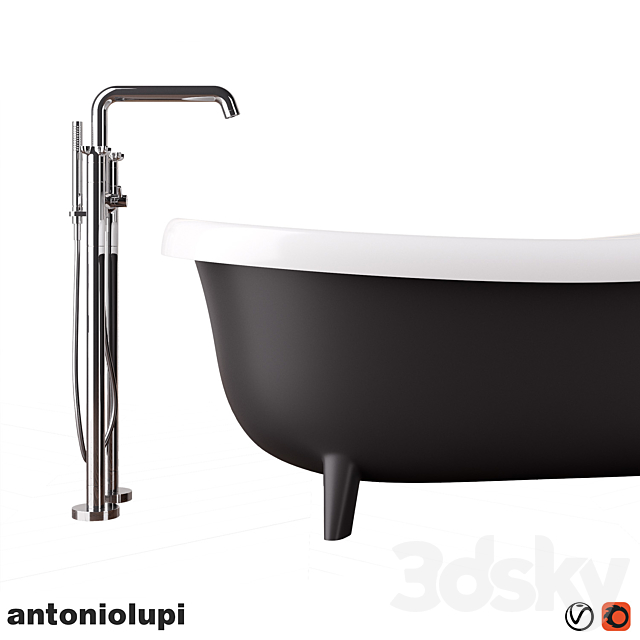 Antonio Lupi _ Suite bath _ Timbro freestanding bath tap 3DS Max Model - thumbnail 2