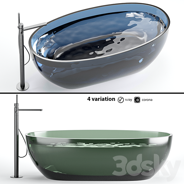 antonio lupi reflex glass bathtub 3DSMax File - thumbnail 1