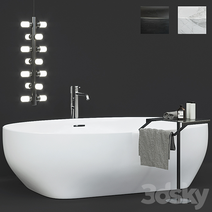 Antoniolupi bath Solidea table Gino 3DS Max - thumbnail 1