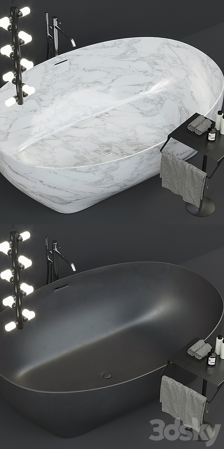 Antoniolupi bath Solidea table Gino 3DS Max - thumbnail 2