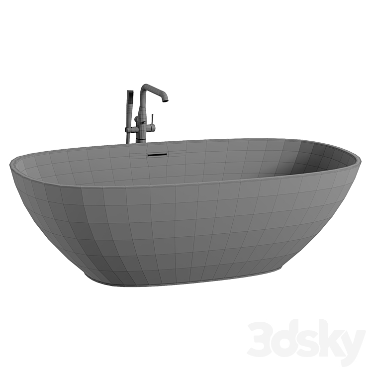 Aqua de Marco Angelo artificial stone bathtub 3DS Max - thumbnail 2