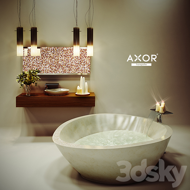 Axor Massaud + trivia bathroom 3ds Max - thumbnail 1