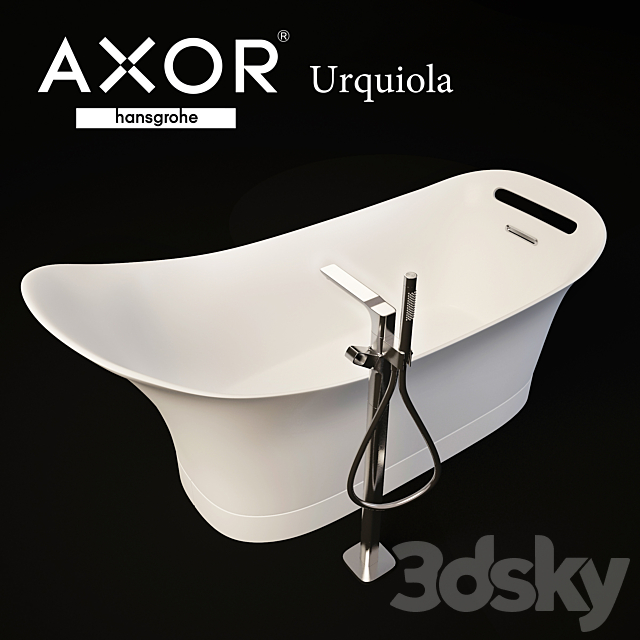 AXOR Urquiola Bathtub 1800 mm + bath faucet floor-standing 3ds Max - thumbnail 1