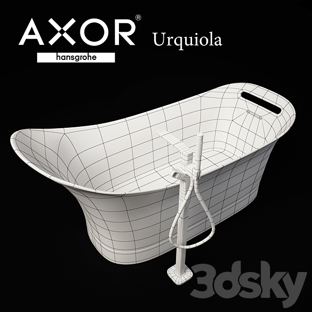 AXOR Urquiola Bathtub 1800 mm + bath faucet floor-standing 3ds Max - thumbnail 2