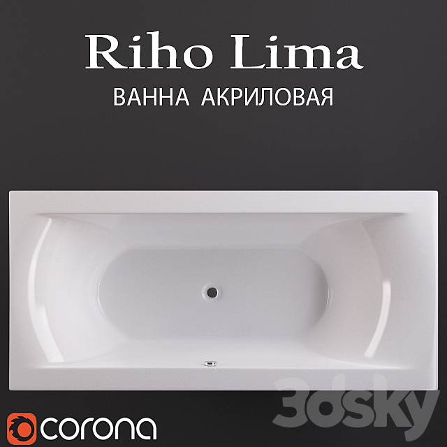 Bath Acrylic Riho Lima 150×70 3ds Max - thumbnail 1