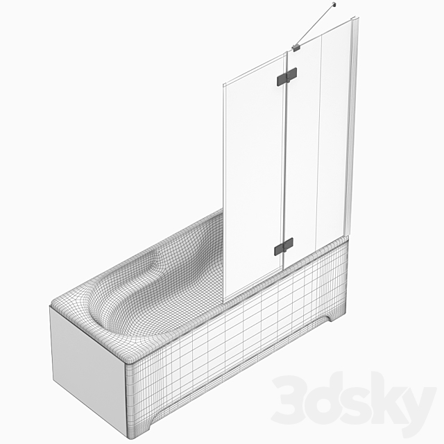 Bath and shower curtains Villeroy & Boch Sanitana Roca Ideal and Cersanit set 95 3DS Max Model - thumbnail 5