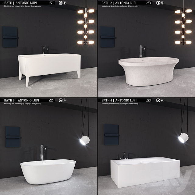 Bath collection Antonio Lupi (4 Bath) 3ds Max - thumbnail 1