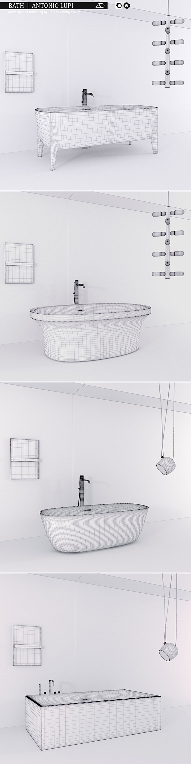 Bath collection Antonio Lupi (4 Bath) 3ds Max - thumbnail 3