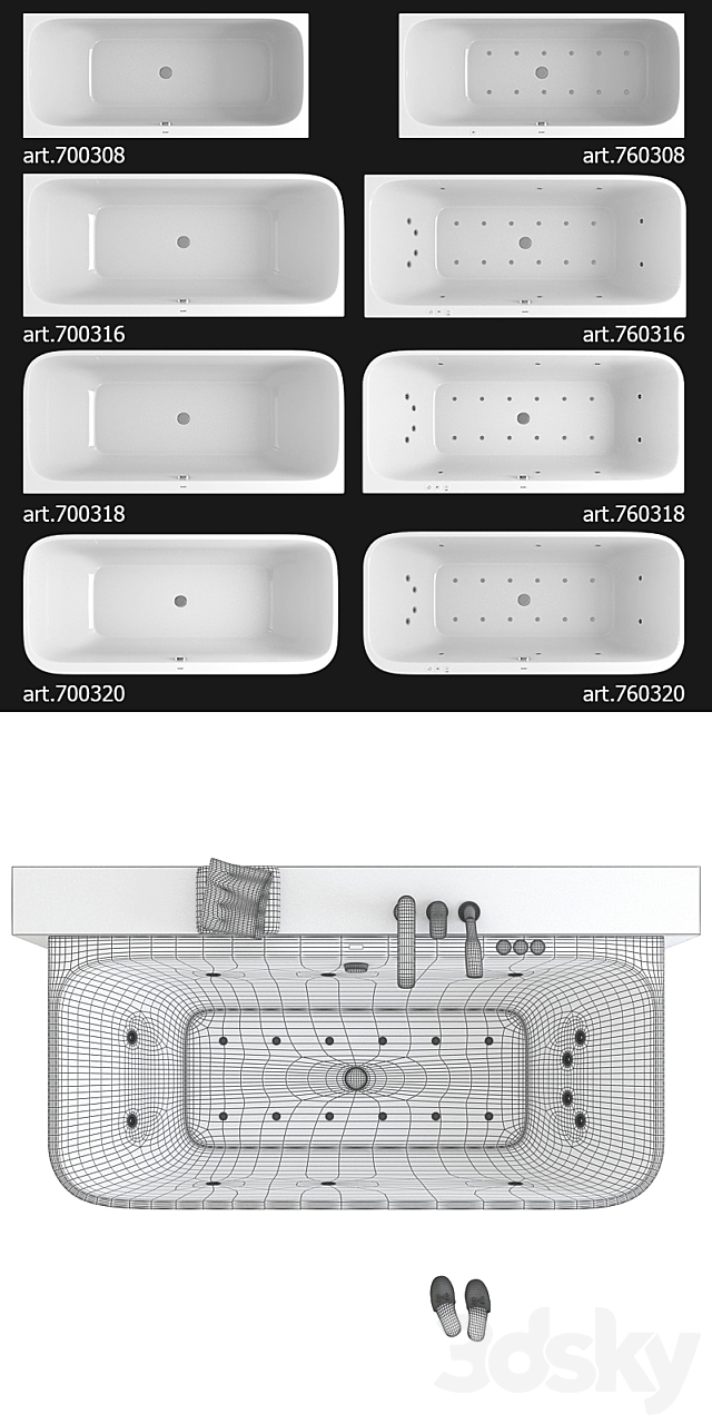 Bath Duravit Happy D.2 3DS Max Model - thumbnail 3