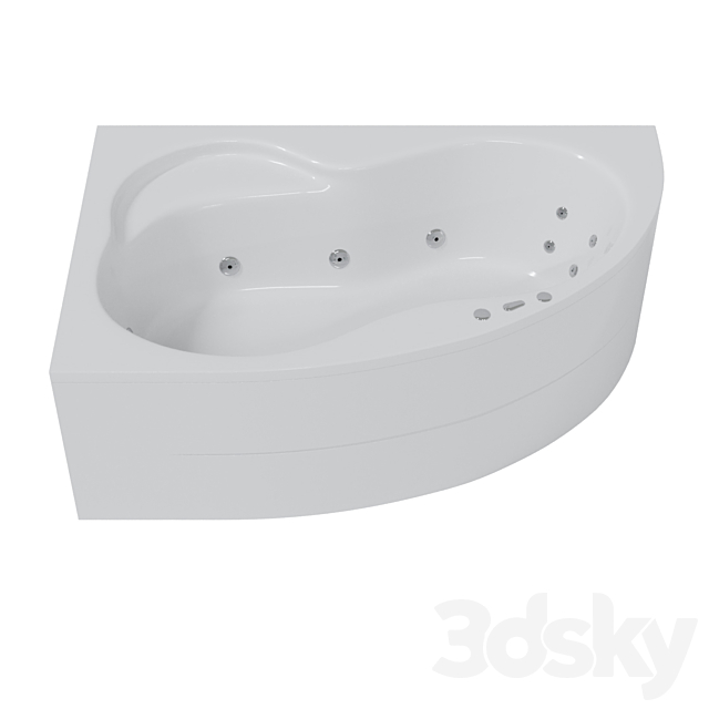 Bath hydromassage Pool Spa Mistral 170×105 left 3ds Max - thumbnail 2