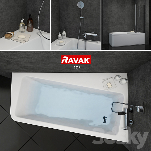 Bath Ravak 10 ° 3ds Max - thumbnail 1