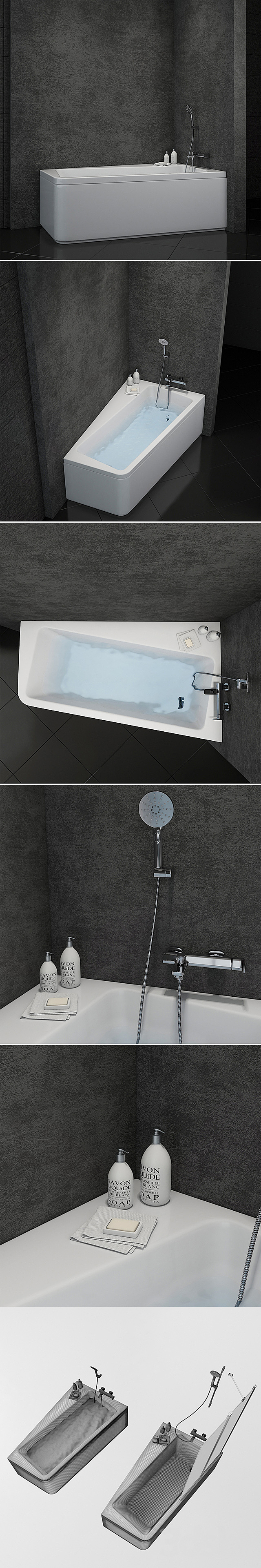 Bath Ravak 10 ° 3ds Max - thumbnail 3