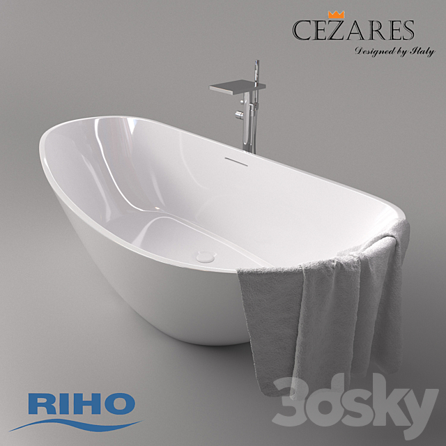 Bath Riho Granada & mixer Cezares Cascado 3ds Max - thumbnail 1